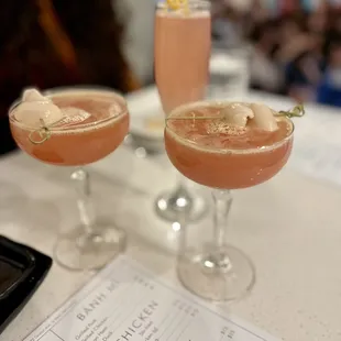 Pearis by Night (lemon topping) + Lychee Hibiscus Clementine Martini (lychee topping) + State Fair Cheese Wontons