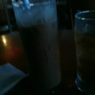 a glass of iced coffee