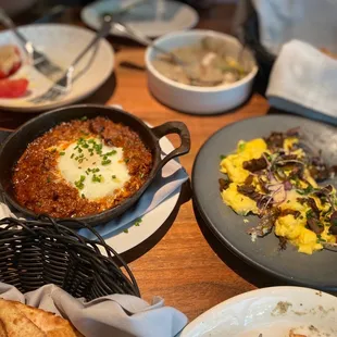 LAMB SHAKSHUKA SOFT SCRAMBLED EGGS