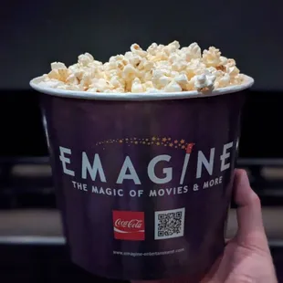 Small popcorn. It's free on Tuesdays if you are an Emagine rewards member (free membership).