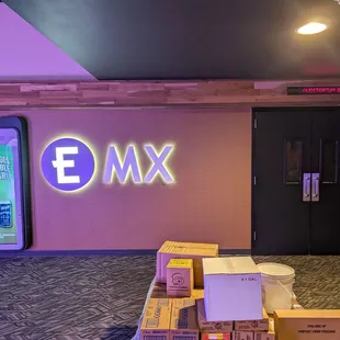 Theatre 8 with a lot of boxes