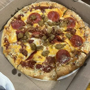 Sausage, pepperoni pizza!