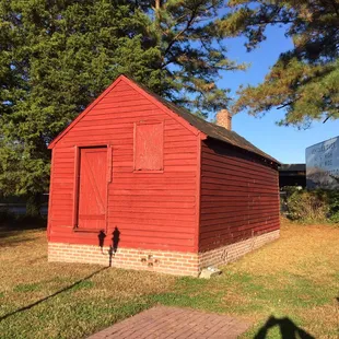 Red house adjacent to Emancipation Oak