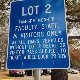 This is a sign in the parking lot where the EO is located.