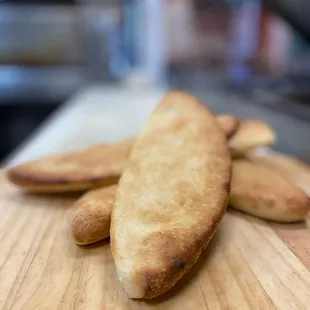 a closeup of a wooden cutting board