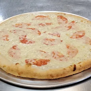 a close up of a pizza