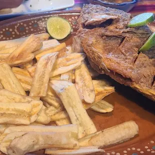 a plate of fish and french fries