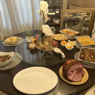 a table full of food