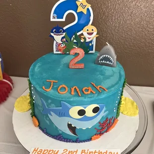 Baby Shark themed cake