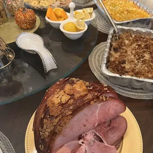 a table full of food