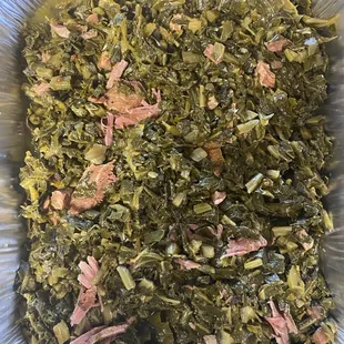 Our collard greens are one of our top selling side dishes.