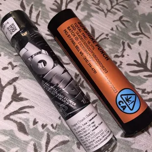 Sativa pre rolls (3) and indica pre roll