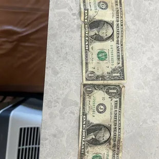 Ripped/tapped up dollar that Jerry said I was being a baby over