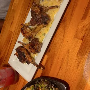 Lamb chops rosato Parmesan Brussel sprouts