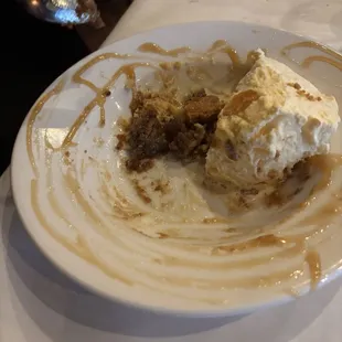 What is left of pecan pie and ice cream - great end to a great meal