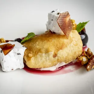 a dessert on a white plate