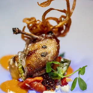 a plate of food on a white plate