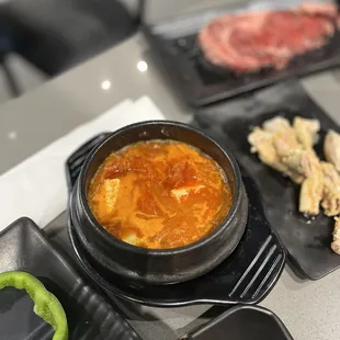 Kimchi soup. This soup is A-okay only. I wish there's more ingredients like sea foods.