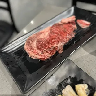 a steak on the grill