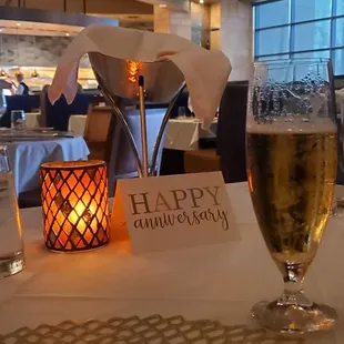 Had an anniversary card waiting for Us when seated