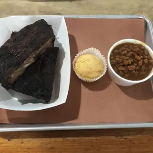 1/2 rack St. Louis
 cut ribs plate $13.49