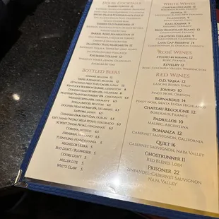 Bar Menu 2/2024