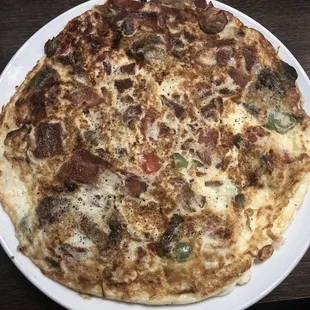 Egg white vegetarian omelette w/ bacon added