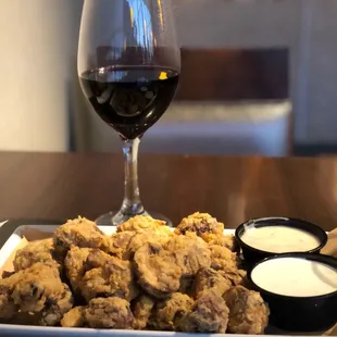 Delicious fried mushroom appetizer