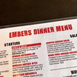 menu