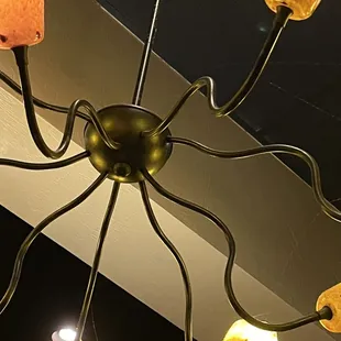 a chandelier made of wood