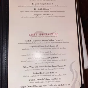 menu