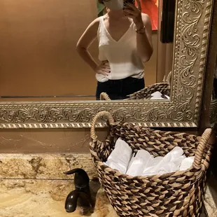 Cloth towels in the bathroom