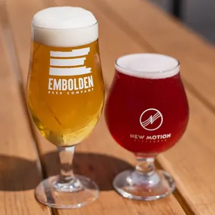 two glasses of beer
