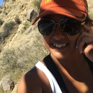 Break at the shaded picnic table