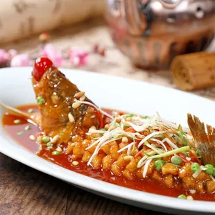 a plate of food on a table