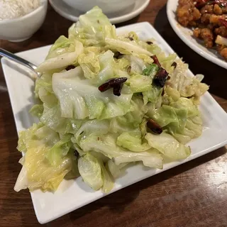 Braised Napa Cabbage with Dried Shrimp and Century Eggs