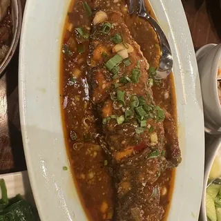 Steamed Sea Bass in Spicy Fermented Bean Sauce