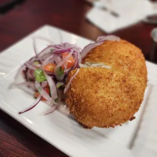  a plate of food on a table