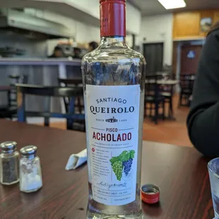 Water in a wine bottle