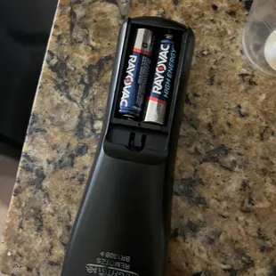 The TV remote control.  Didn&apos;t feel like walking down the hall to the front desk to change it out.  (We were on the 6th floor)