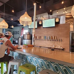 two people sitting at the bar