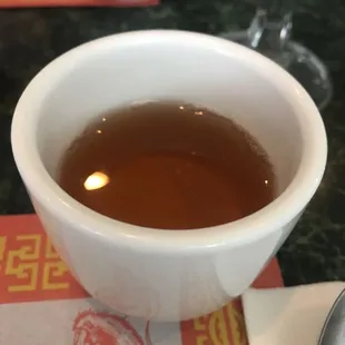 a cup of tea on a table