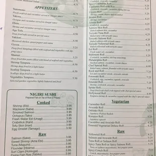 menu