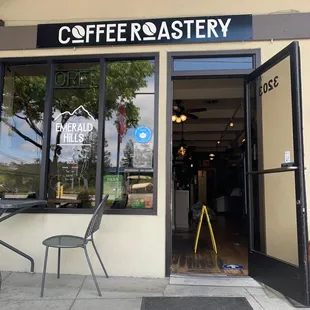 Coffee shop entrance