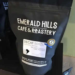 a bag of coffee