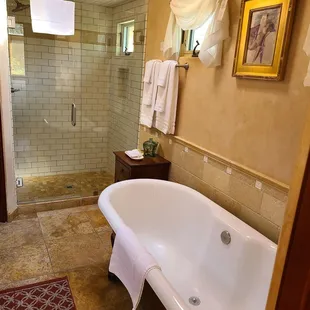 Claw foot tub and shower