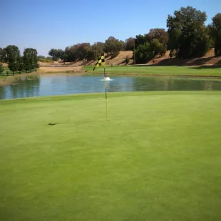 Th Par 3 5th looking back at the tee box.