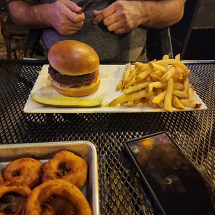 Burger and fries