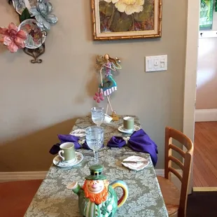 Table set for breakfast near St. Patrick's Day