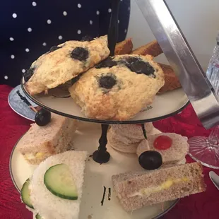 Blueberry scone and bread